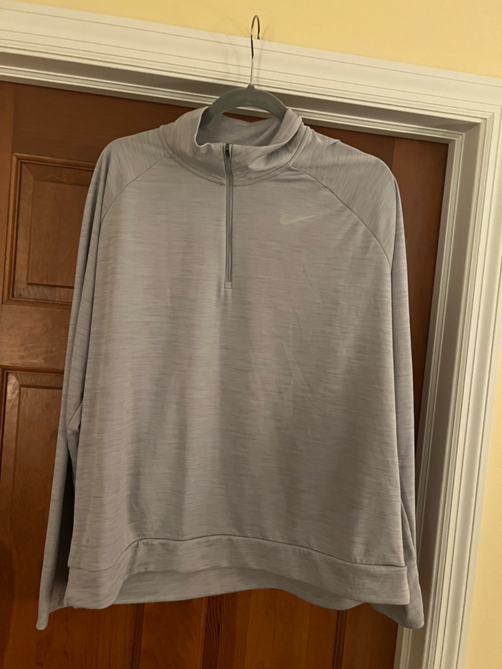 Nike Light Gray Heather Quarter-Zip Pullover